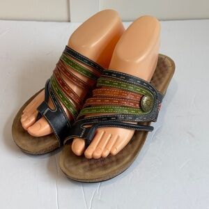 Spring Step L'artiste Spring Step Wedge Calen Multi ColorLeather Toe Ring Sandal